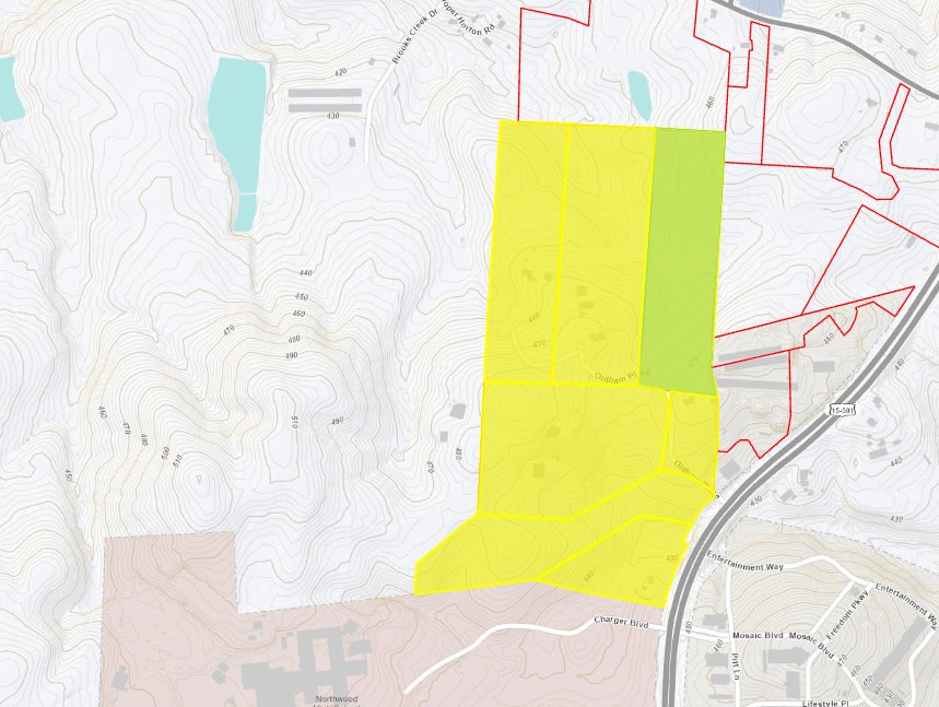 Assemblage of seven parcels totalling 74.9 acres